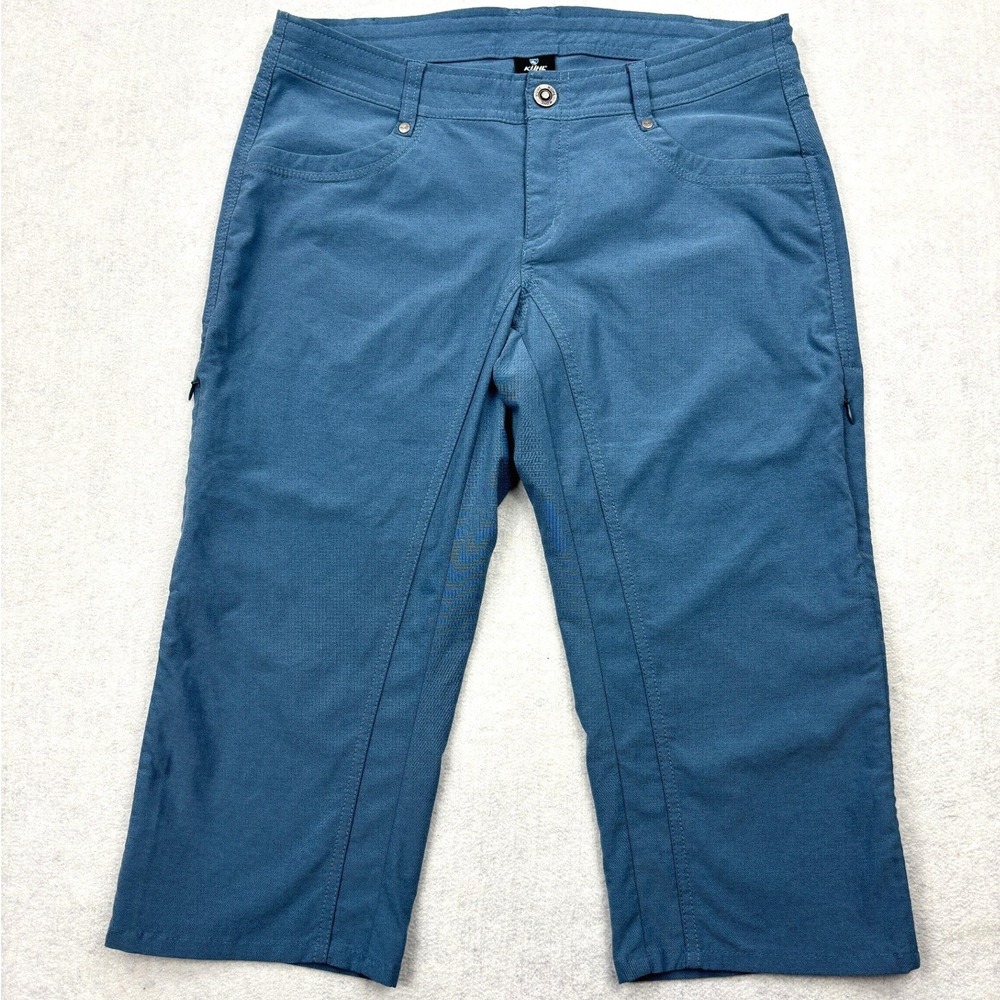 KUHL Splash Knicker Pants Womens 8 Blue Stretch Cargo Hiking Capris 6236 Trail